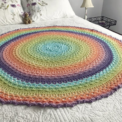 Mandala Round Blanket Crochet Pattern by AimeeLynneDesigns