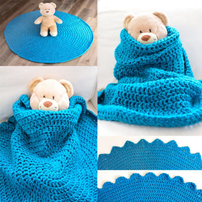 Quick Baby Circle Blanket Crochet Pattern by CrochetSpotPatterns