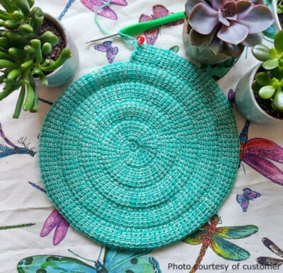 Tunisian Crochet Spiral Rug Pattern by Hookloopsarah