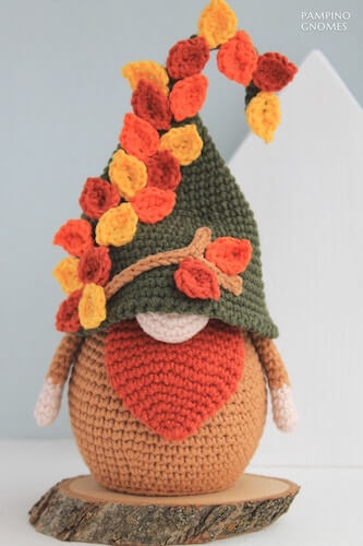 Autumn Gnome Crochet Pattern by Pam Gnomes