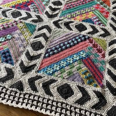 Color Riot Granny Square Blanket Crochet Pattern by Cypress Textiles
