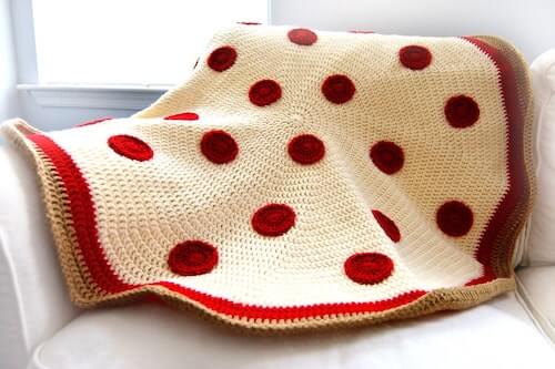 Pepperoni Pizza Crochet Blanket Pattern by Crochet Spot Patterns