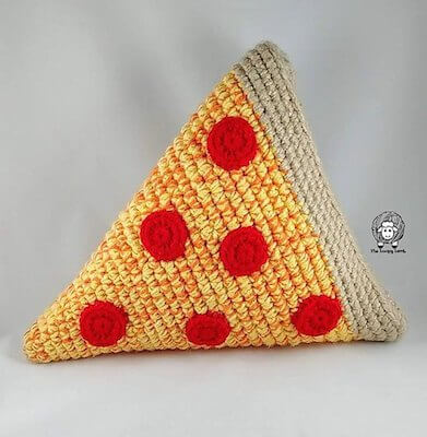 Crochet Pizza Pillow Pattern by The Loopy Lamb