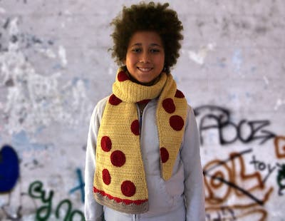 Crochet Pizza Scarf Pattern by Lily Of The Valley TM
