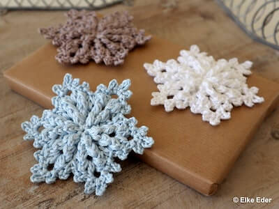 Crochet Snowflakes Pattern by Elke Eder Design