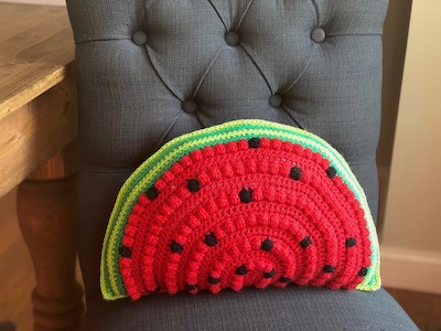 Crochet Watermelon Pillow Pattern by A Crafty Concept