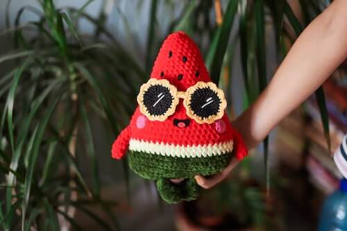 Crochet Watermelon Toy Pattern by Magic Filament