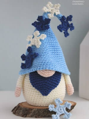 Crochet Winter Gnome Pattern by Pam Gnomes
