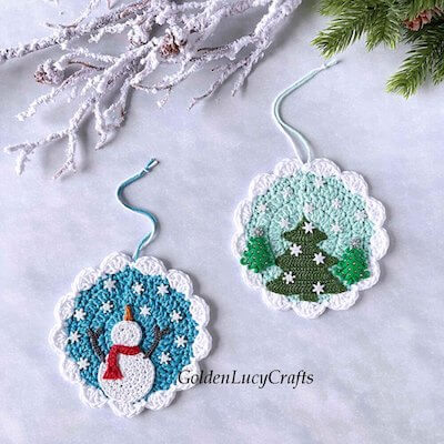 Crochet Winter Ornaments Pattern by Olena J