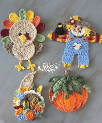 Fall Applique Crochet Pattern by Bella's Cottage