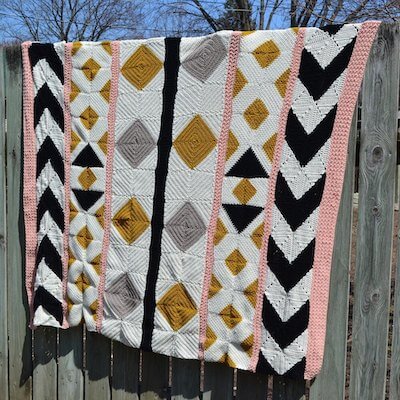 Find Your Way Granny Square Blanket Crochet Pattern by While They Dream