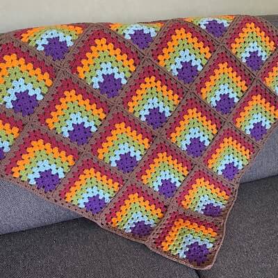 Granny Square Blanket Crochet Pattern by Kosa Store