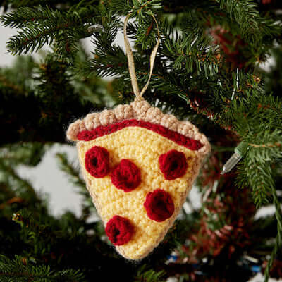 Slice Of Pizza Ornament Crochet Pattern by Red Heart