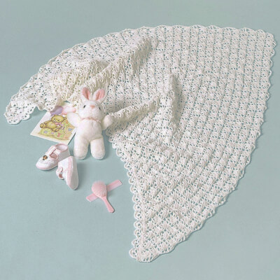 Bernat Free Crochet Baby Shawl Pattern by Yarnspirations