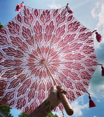 Cherry Blossom Crochet Parasol Pattern by Chiaroscurosity