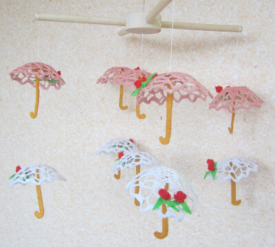 Crochet Umbrella Mobile Pattern by FunnytoysUAShop