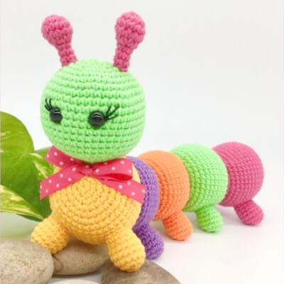 Free Crochet Caterpillar Pattern by Cuddly Stitches Craft