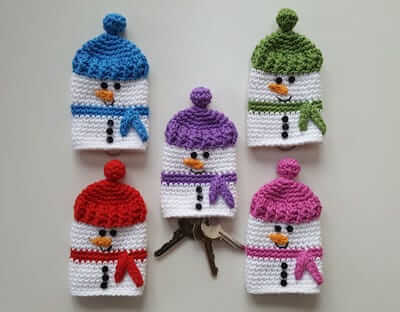 Crochet Snowman Key Cozy Pattern by Avondale Patterns