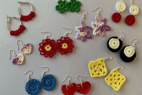  Easy Earrings Scrap Yarn Crochet Patterns by Love To Stay Home