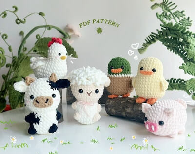 No Sew Crochet Amigurumi Farm Animals Pattern by Kein Maker