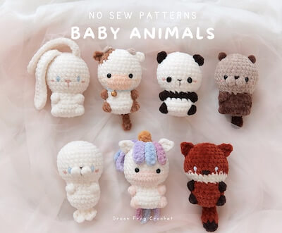 No Sew Baby Animals Amigurumi Pattern by Green Frog Crochet