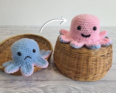 No Sew Crochet Reversible Octopus Pattern by Crafting Happiness