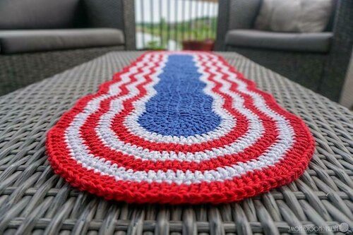 Patriotic Table Runner Crochet Pattern by Heart Hook Home