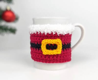 Santa Mug Cozy Christmas Craft Fair Crochet Pattern by Jo To The World Creation