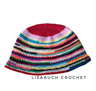 Scrap Yarn Crochet Bucket Hat Pattern by Lisa Auch Crochet