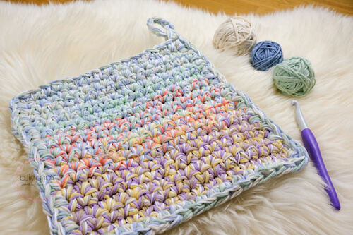 Scrap Yarn Dishcloth Crochet Pattern by Yarnhild