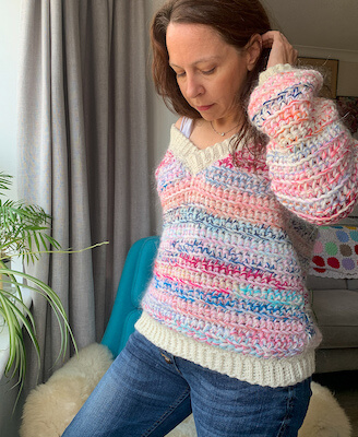 Waste Not Want Not Sweater Crochet Pattern by Dora Does