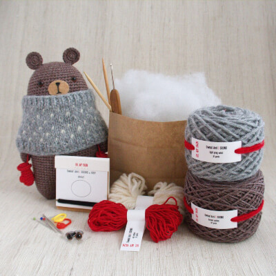 BRUNO the Bear Animal Kit Crochet by OhMyYarnStudio
