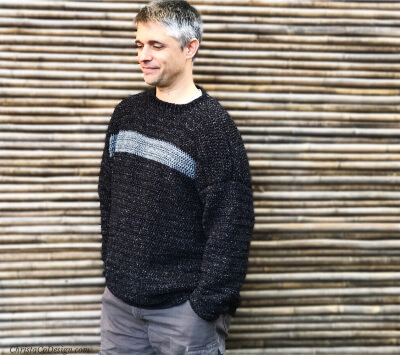 Crewneck Men's Sweater Crochet Pattern by ChristaCoDesign