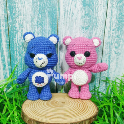 Crochet Care Bear Amigurumi Keychain Pattern by PumpiCrochet