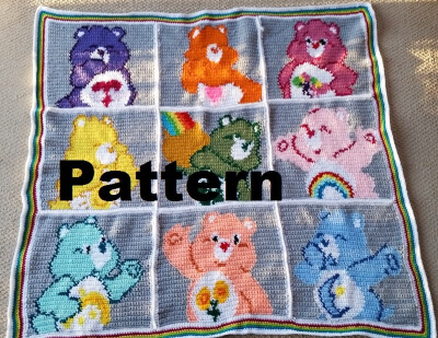 Crochet Care Bears Afghan Pattern by Stephyw2001