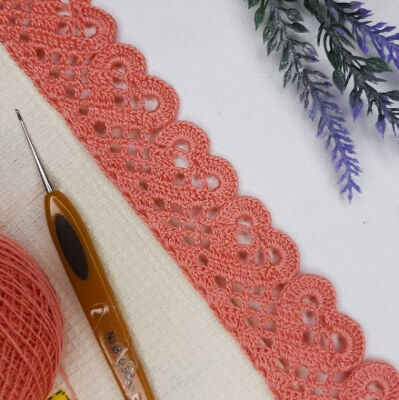 Crochet Lace Edging Pattern for Decor Kitchen Towels by LaceClematis