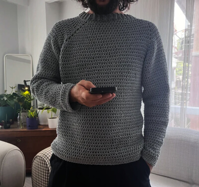 Easy Crochet Sweater For Men Pattern by KuKAtellier