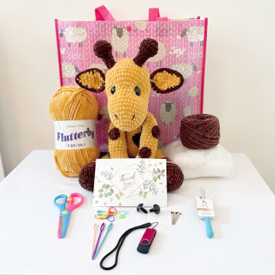 Jerry the Giraffe Crochet Animal Kit for Beginners by CrochetRUsUK