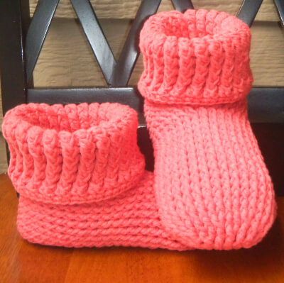 Knit Look Slipper Boots Crochet Pattern by AdorishOriginals