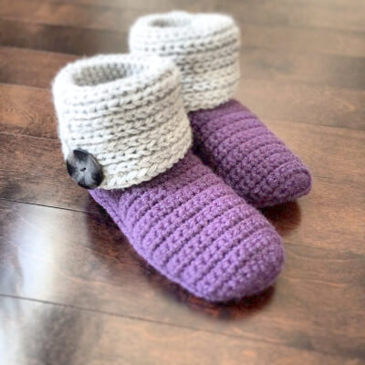 Knot Knit Crochet Slipper Boots Pattern by ACrochetedSimplicity