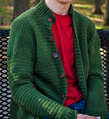 Men's Crochet Cardigan Pattern by TwoBrothersBlankets