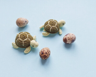 Mini Crochet Animals Tortoise Amigurumi Pattern by Inessaknit