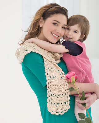 Broomstick Lace Mother's Day Scarf Crochet Pattern by Lion Brand Yarn