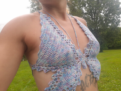 Butterfly Crochet Halter Top Pattern by Heather Ackman