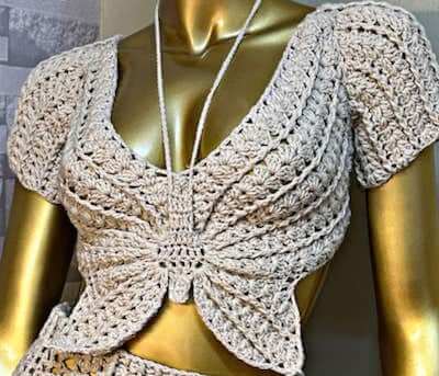 Butterfly Crochet Top Sleeves Pattern by Shyler Crochet Sug