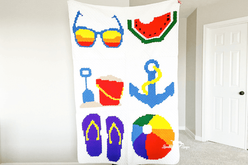 C2C Summer Blanket Crochet Pattern by Lovable Loops