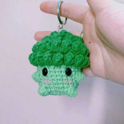 Crochet Broccoli Keychain Pattern by Kids Kiss DIY