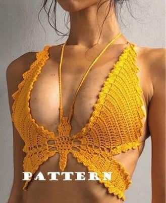 Crochet Butterfly Bralette Top Pattern by Dark Beauty 8