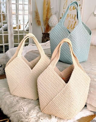 Crochet Shopping Tote Bag Pattern by Crochet Patterns Lover