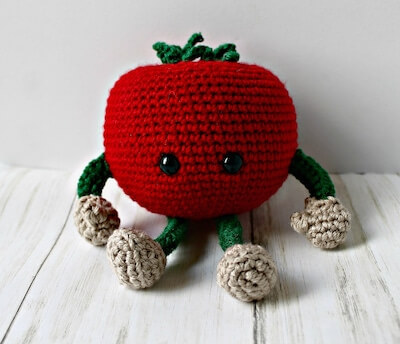 Veggie Buddy Crochet Tomato Pattern by Tiffy Happy Crafts
